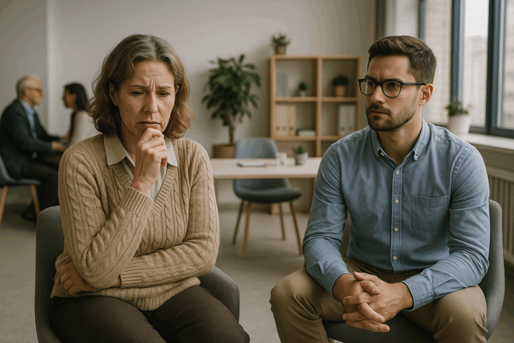 imagem com duas pessoas tomando uma decisão